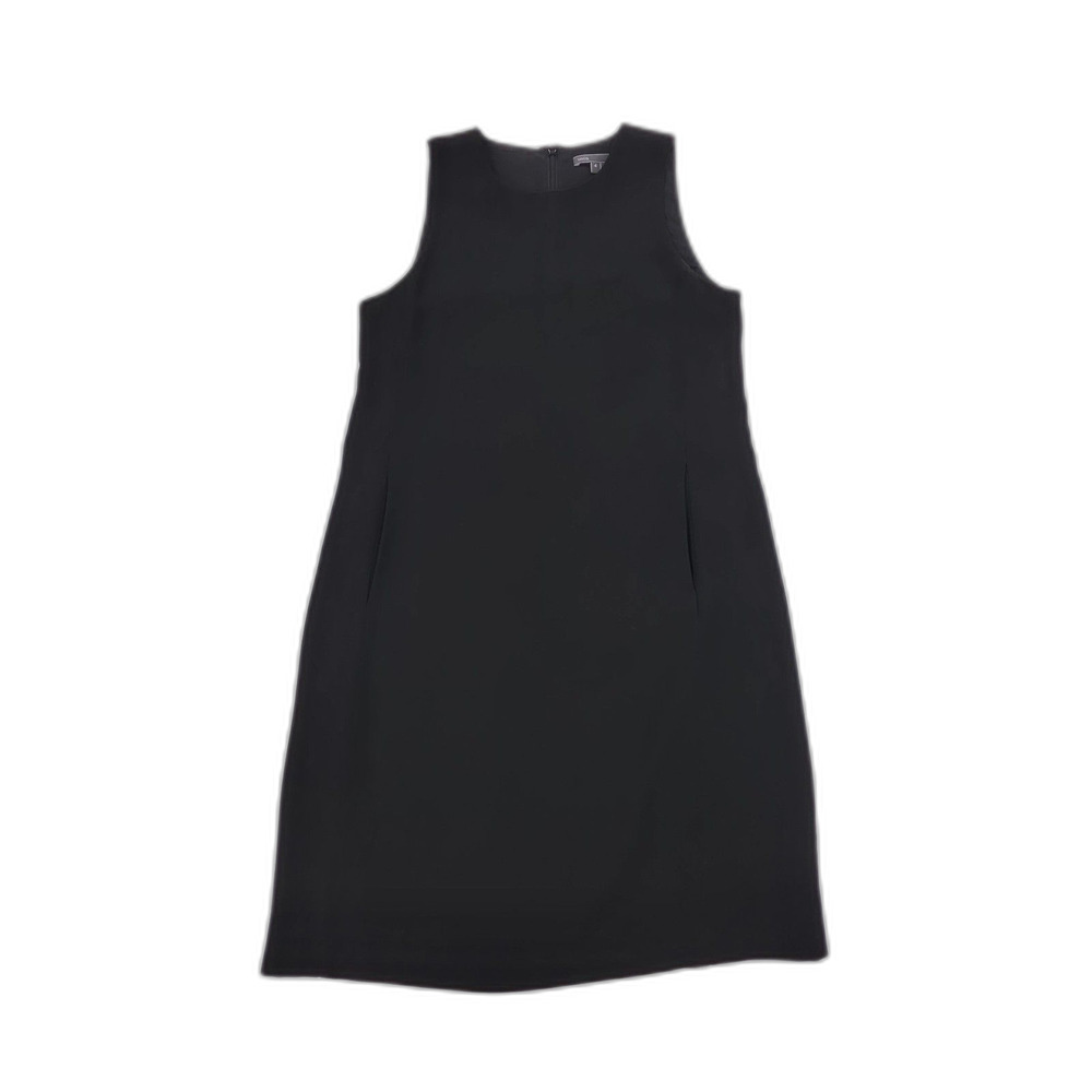 VINCE Classic Sheath Dress Black Minimal Quiet Luxury Preppy Career French Girl